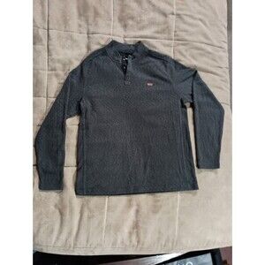 Levi's Jeans Pullover Henley 3 Button Long Sleeve Shirt Men’s M Medium Wear Gray